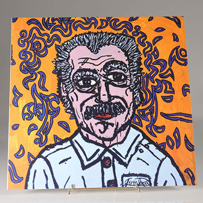 ROBERT COMBAS - GEORGES BRASSENS, 2021 Silkscreen on vinyl sleeve front & back. Internal screen printed pocket on both sides. Limited edition of 700 pieces.