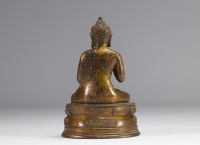 Gilded bronze Buddha probably from the Ming period - with a mark on the back