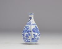 A small white and blue vase with flower decoration from the Kangxi period (1661-1722)